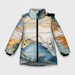 Зимняя куртка для девочки Мраморная абстракция