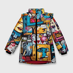 Куртка зимняя для девочки Стрит арт, цвет: 3D-красный