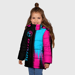 Куртка зимняя для девочки Toyota - neon gradient: по-вертикали, цвет: 3D-черный — фото 2