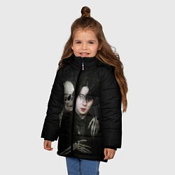 Куртка зимняя для девочки Сехун со скелетом, цвет: 3D-черный — фото 2