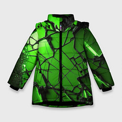 Зимняя куртка для девочки Зеленое треснутое стекло