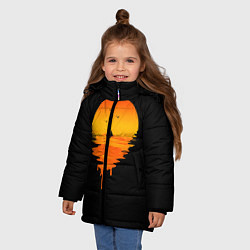 Куртка зимняя для девочки Лавовый закат, цвет: 3D-черный — фото 2