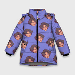 Куртка зимняя для девочки Тимоти Шаламе узор, цвет: 3D-светло-серый