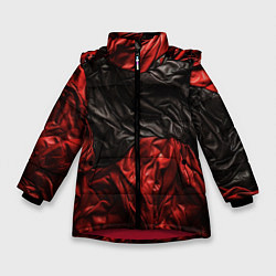 Зимняя куртка для девочки Black red texture