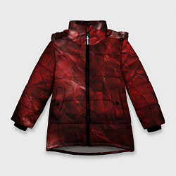 Зимняя куртка для девочки Текстура красная кожа