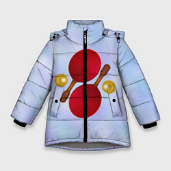 Куртка зимняя для девочки Теннисный дизайн, цвет: 3D-светло-серый