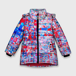Куртка зимняя для девочки Пестрые краски, цвет: 3D-красный