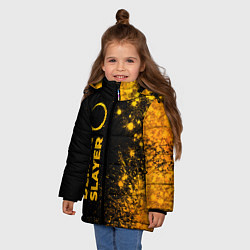 Куртка зимняя для девочки Demon Slayer - gold gradient: по-вертикали, цвет: 3D-черный — фото 2