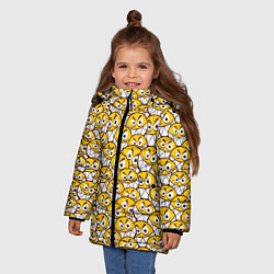 Куртка зимняя для девочки Злые cмайлы, цвет: 3D-светло-серый — фото 2