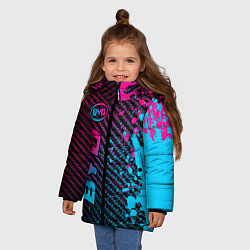 Куртка зимняя для девочки BYD - neon gradient: по-вертикали, цвет: 3D-черный — фото 2