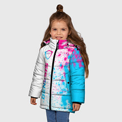 Куртка зимняя для девочки Genesis neon gradient style: по-вертикали, цвет: 3D-черный — фото 2