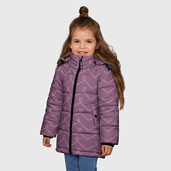 Куртка зимняя для девочки Вензель на лавандовом, цвет: 3D-черный — фото 2
