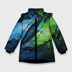 Зимняя куртка для девочки Green blue abstract