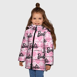 Куртка зимняя для девочки Логотип Барби и розовое кружево, цвет: 3D-светло-серый — фото 2