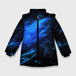 Куртка зимняя для девочки Blue black background, цвет: 3D-черный