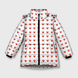 Куртка зимняя для девочки Сердце эмодзи, цвет: 3D-светло-серый
