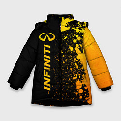 Куртка зимняя для девочки Infiniti - gold gradient: по-вертикали, цвет: 3D-черный