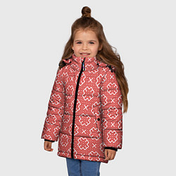 Куртка зимняя для девочки Обережные Узоры - Орепей, цвет: 3D-светло-серый — фото 2