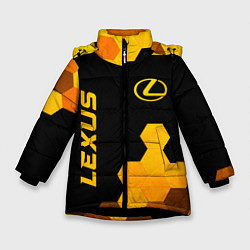 Куртка зимняя для девочки Lexus - gold gradient: надпись, символ, цвет: 3D-черный