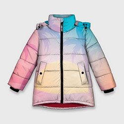 Куртка зимняя для девочки Градиентовый летний пейзаж, цвет: 3D-красный