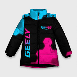 Зимняя куртка для девочки Geely - neon gradient: надпись, символ