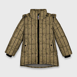 Куртка зимняя для девочки Дубовые доски, цвет: 3D-светло-серый