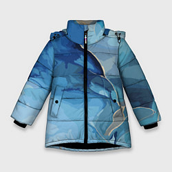 Куртка зимняя для девочки Глубокая синева, цвет: 3D-черный