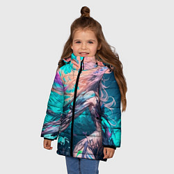 Куртка зимняя для девочки Лига стихий, цвет: 3D-черный — фото 2