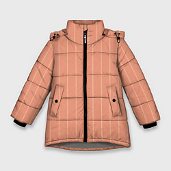 Зимняя куртка для девочки Светлый коралловый полосы