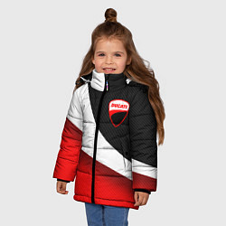 Куртка зимняя для девочки Ducati - красно-черный, цвет: 3D-светло-серый — фото 2