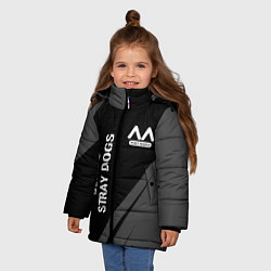 Куртка зимняя для девочки Bungo Stray Dogs glitch на темном фоне: надпись, с, цвет: 3D-черный — фото 2