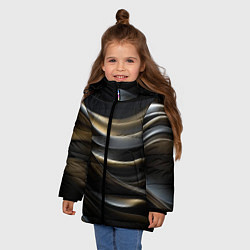 Куртка зимняя для девочки Чёрно-золотой градиент, цвет: 3D-светло-серый — фото 2