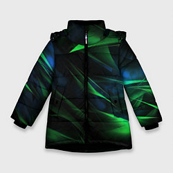 Куртка зимняя для девочки Dark green background, цвет: 3D-черный
