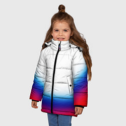 Куртка зимняя для девочки Флаг России градиент, цвет: 3D-красный — фото 2