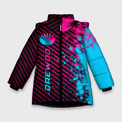Куртка зимняя для девочки Daewoo - neon gradient: по-вертикали, цвет: 3D-черный