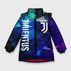 Куртка зимняя для девочки Juventus logo blue, цвет: 3D-красный