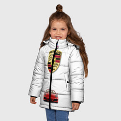 Куртка зимняя для девочки Porsche car, цвет: 3D-черный — фото 2