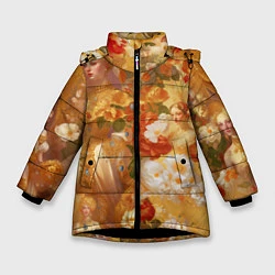Куртка зимняя для девочки Девушки в золоте, цвет: 3D-черный