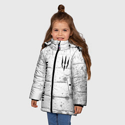 Куртка зимняя для девочки The Witcher glitch на светлом фоне: надпись, симво, цвет: 3D-черный — фото 2