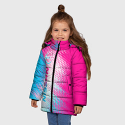 Куртка зимняя для девочки Nissan neon gradient style: по-вертикали, цвет: 3D-черный — фото 2