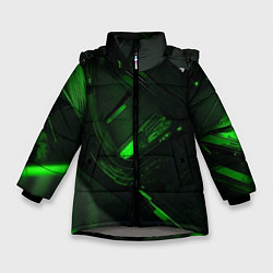 Куртка зимняя для девочки Токсичная абстрактность, цвет: 3D-светло-серый