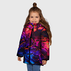 Куртка зимняя для девочки Светящаяся Земля, цвет: 3D-красный — фото 2