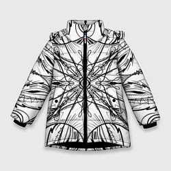 Зимняя куртка для девочки Абстрактный контрастный паттерн