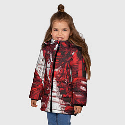 Куртка зимняя для девочки Красная комната киберпанк, цвет: 3D-красный — фото 2