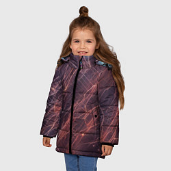 Куртка зимняя для девочки Молнии киберпанк, цвет: 3D-черный — фото 2