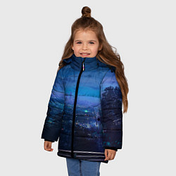 Куртка зимняя для девочки Синий город, цвет: 3D-красный — фото 2