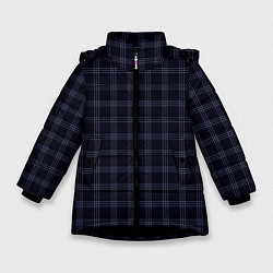 Куртка зимняя для девочки Тёмно-синий клетчатый, цвет: 3D-черный