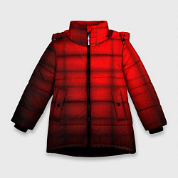 Зимняя куртка для девочки Просто красно-черная клетка