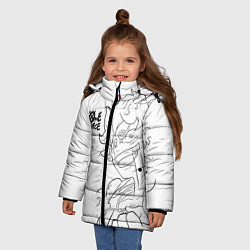 Куртка зимняя для девочки Ван пис - Луффи гир 5, цвет: 3D-черный — фото 2