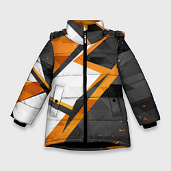 Куртка зимняя для девочки Абстрактный полигональный узор Asiimov, цвет: 3D-черный